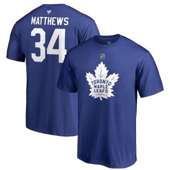 Toronto Maple Leafs férfi póló Auston Matthews #34 Stack Logo Name & Number blue