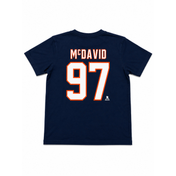 Edmonton Oilers férfi póló NHL Iconic Name & Number Graphic