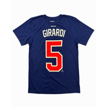 New York Rangers férfi póló Dan Girardi #5 NHL Stack Logo Name & Number