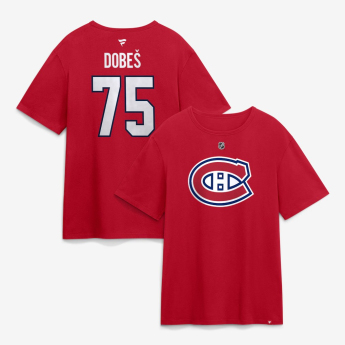 Montreal Canadiens férfi póló NHL Jakub Dobeš #75 Authentic Stack Name & Number T-Shirt - Red