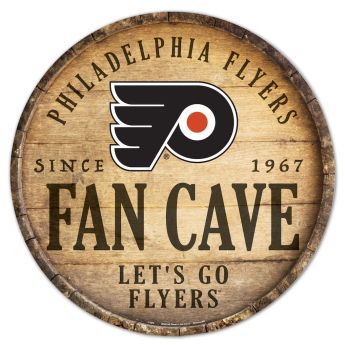 Philadelphia Flyers fali tábla Fan Cave Circular Wood Sign