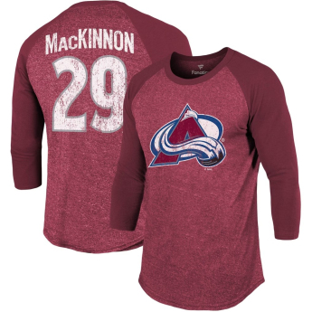 Colorado Avalanche férfi póló NHL Name & Number Tri-Blend Raglan 3/4-Sleeve T-Shirt - Burgundy