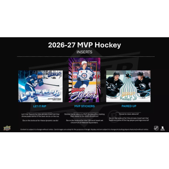 NHL termékek NHL hokikártyák 2026-27 Upper Deck MVP Hockey Gravity Box