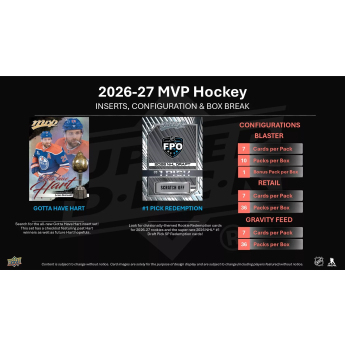NHL termékek NHL hokikártyák 2026-27 Upper Deck MVP Hockey Gravity Box