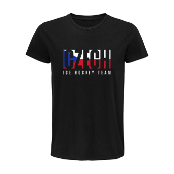 Jégkorong képviselet férfi póló Czech Republic Flag black