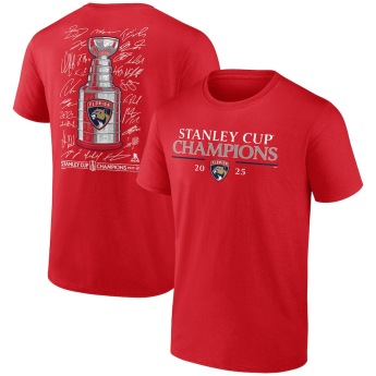 Florida Panthers férfi póló 2025 Stanley Cup Champions Signature Roster red