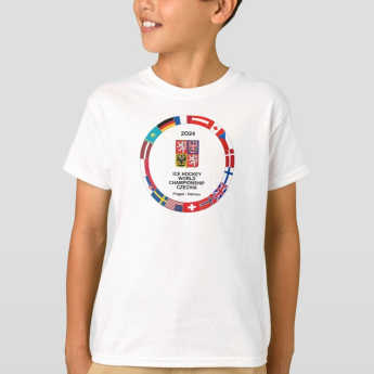 Jégkorong képviselet gyerek póló Ice Hockey World Championship Czechia MS 2024 White