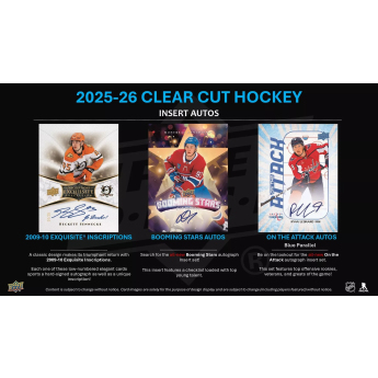 NHL dobozok NHL hokikártyák 2025-26 Upper Deck Clear Cut Hockey Hobby Box