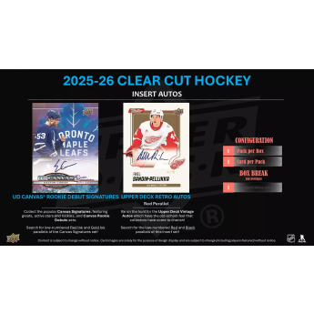 NHL dobozok NHL hokikártyák 2025-26 Upper Deck Clear Cut Hockey Hobby Box