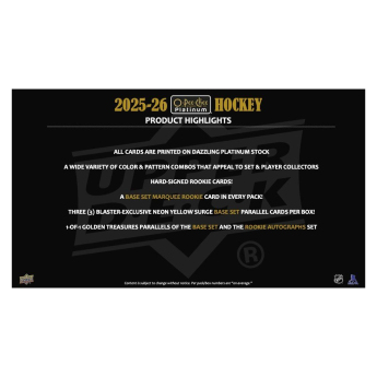 NHL dobozok NHL hokikártyák 2025-26 Upper Deck O-Pee-Chee Platinum Blaster Box