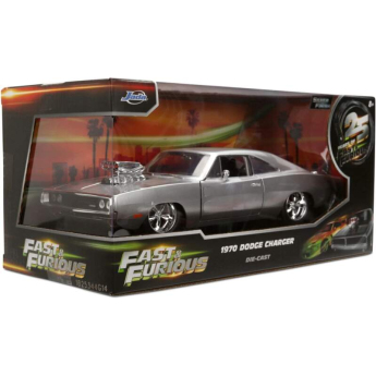 autó és motor modellek model 1/24 Fast & Furious 1970 Dodge Charger R/T F&F, Silver, 25th Anniversary Edition