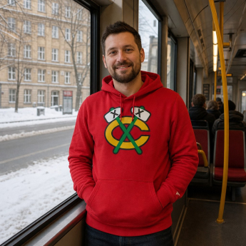 Chicago Blackhawks férfi kapucnis pulóver Primary Logo Graphic Hoodie red