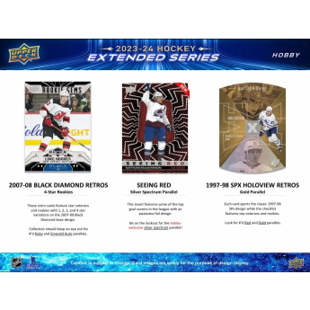 NHL dobozok NHL hokikártyák 2023-24 Upper Deck Extended Series Hobby Box