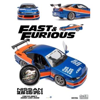 Model Rychle a Zběsile Nissan Silvia (S15) Spec-S TOKYO DRIFT – MONA LISA – 2006 1:18