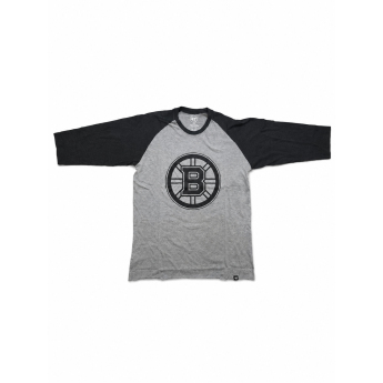 Boston Bruins férfi hosszú ujjú póló NHL 3/4 Sleeve Grey Two Tone Logo