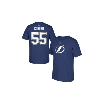 Tampa Bay Lightning férfi póló NHL Braydon Coburn #55 Name & Number