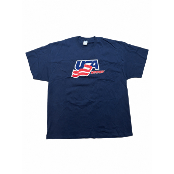 Jégkorong képviselet férfi póló USA Primary Logo Navy