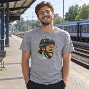 Boston Bruins férfi póló David Pastrňák #88 Smile WHT 500 Level
