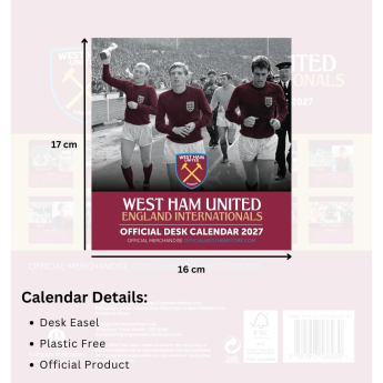 West Ham United FC Desktop Calendar 2027