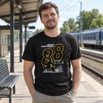 Boston Bruins férfi póló David Pastrnak #88 OUTLINE 500 Level