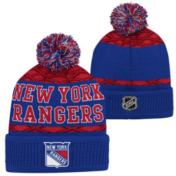 New York Rangers gyerek téli sapka Puck Pattern Cuffed Pom