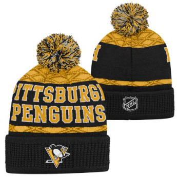 Pittsburgh Penguins gyerek téli sapka Puck Pattern Cuffed Pom