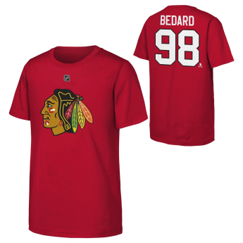 Chicago Blackhawks gyerek póló NHL Flat Name & Number Short Sleeve Cotton
