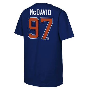 Edmonton Oilers gyerek póló NHL Flat Captains Name & Number Short Sleeve Cotton