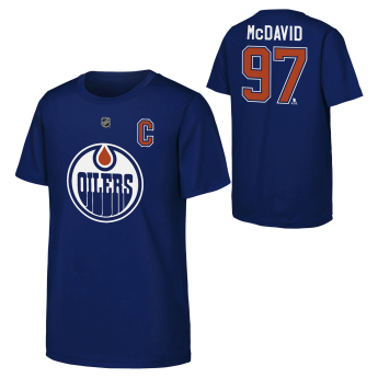 Edmonton Oilers gyerek póló NHL Flat Captains Name & Number Short Sleeve Cotton