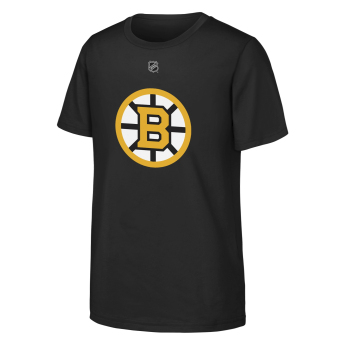 Boston Bruins gyerek póló David Pastrnak #88 NHL Flat Name & Number Short Sleeve Cotton
