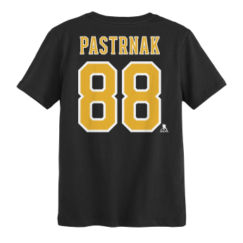 Boston Bruins gyerek póló David Pastrnak #88 NHL Flat Name & Number Short Sleeve