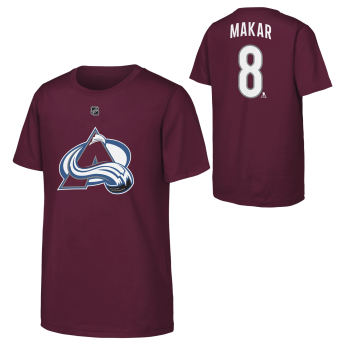 Colorado Avalanche gyerek póló Cale Makar #8 NHL Flat Name & Number Short Sleeve Cotton