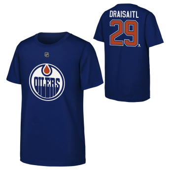 Edmonton Oilers gyerek póló NHL Flat Name & Number Short Sleeve Cotton