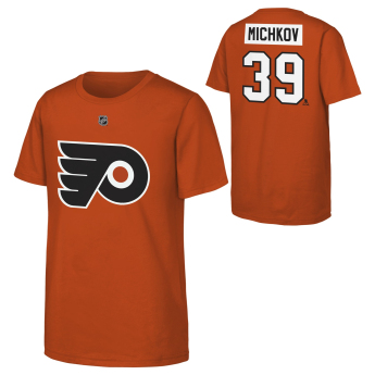 Philadelphia Flyers gyerek póló Matvei Michkov #39 NHL Flat Name & Number Short Sleeve Cotton