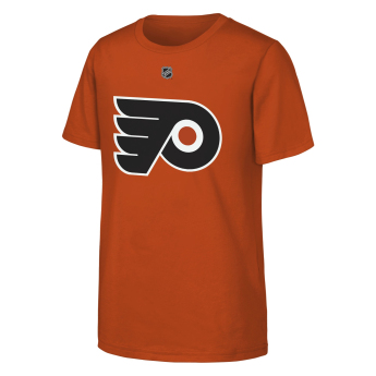 Philadelphia Flyers gyerek póló Travis Konecny #11 NHL Flat Name & Number Short Sleeve Cotton