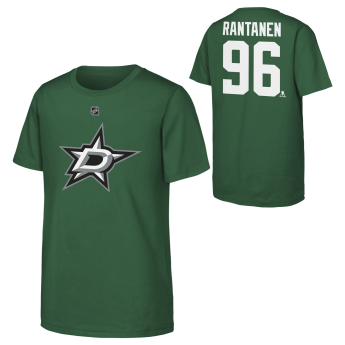 Dallas Stars gyerek póló Mikko Rantanen #96 NHL Flat Name & Number Short Sleeve Cotton