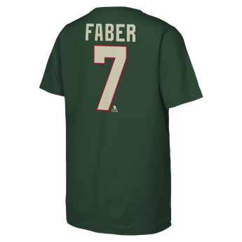 Minnesota Wild gyerek póló Brock Faber #7 NHL Flat Name & Number Short Sleeve Cotton