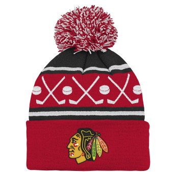 Chicago Blackhawks gyerek téli sapka NHL Face-Off Cuff Pom