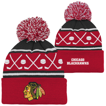 Chicago Blackhawks gyerek téli sapka NHL Face-Off Cuff Pom