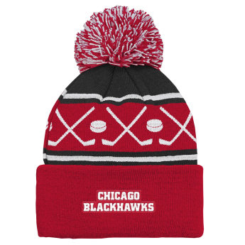 Chicago Blackhawks gyerek téli sapka NHL Face-Off Cuff Pom