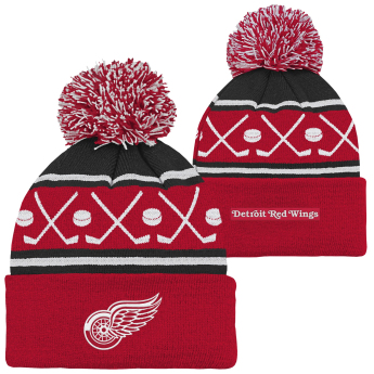 Detroit Red Wings gyerek téli sapka NHL Face-Off Cuff Pom