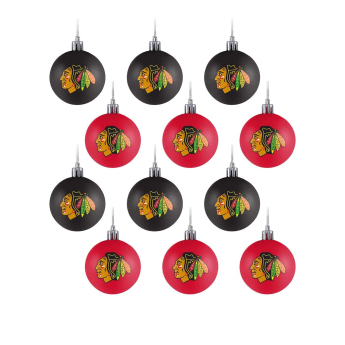 Chicago Blackhawks Karácsonyi díszek NHL FOCO 12 Pack Ball Ornament Set