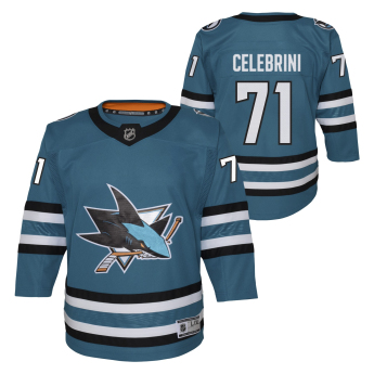San Jose Sharks gyerek mez Macklin Celebrini #71 NHL Premier Home/Team
