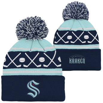Seattle Kraken gyerek téli sapka NHL Face-Off Cuff Pom