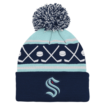 Seattle Kraken gyerek téli sapka NHL Face-Off Cuff Pom
