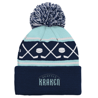 Seattle Kraken gyerek téli sapka NHL Face-Off Cuff Pom
