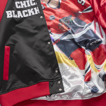 Chicago Blackhawks férfi kabát NHL Connor Bedard #98 Player Lightweight Satin Jacket