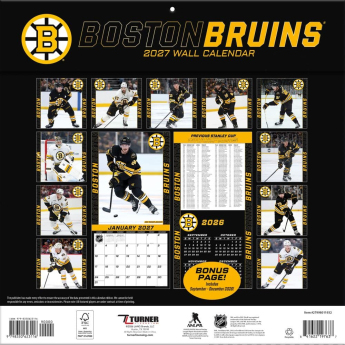 Boston Bruins naptár NHL 2027 Wall