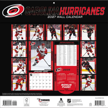 Carolina Hurricanes naptár NHL 2027 Wall