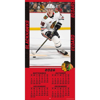 Chicago Blackhawks naptár NHL #98 Connor Bedard 2027 Wall